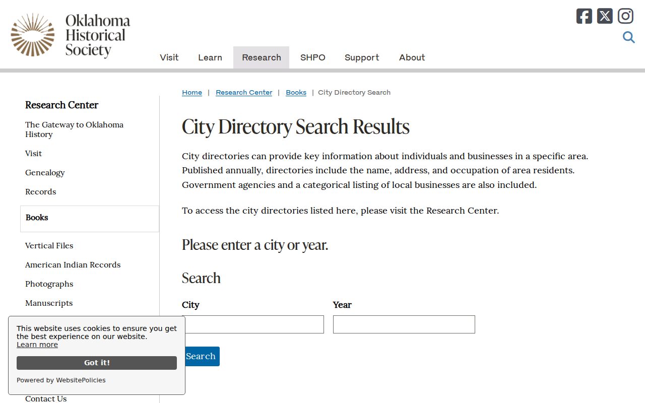 Del City city directory Oklahoma Historical Society city and year search
