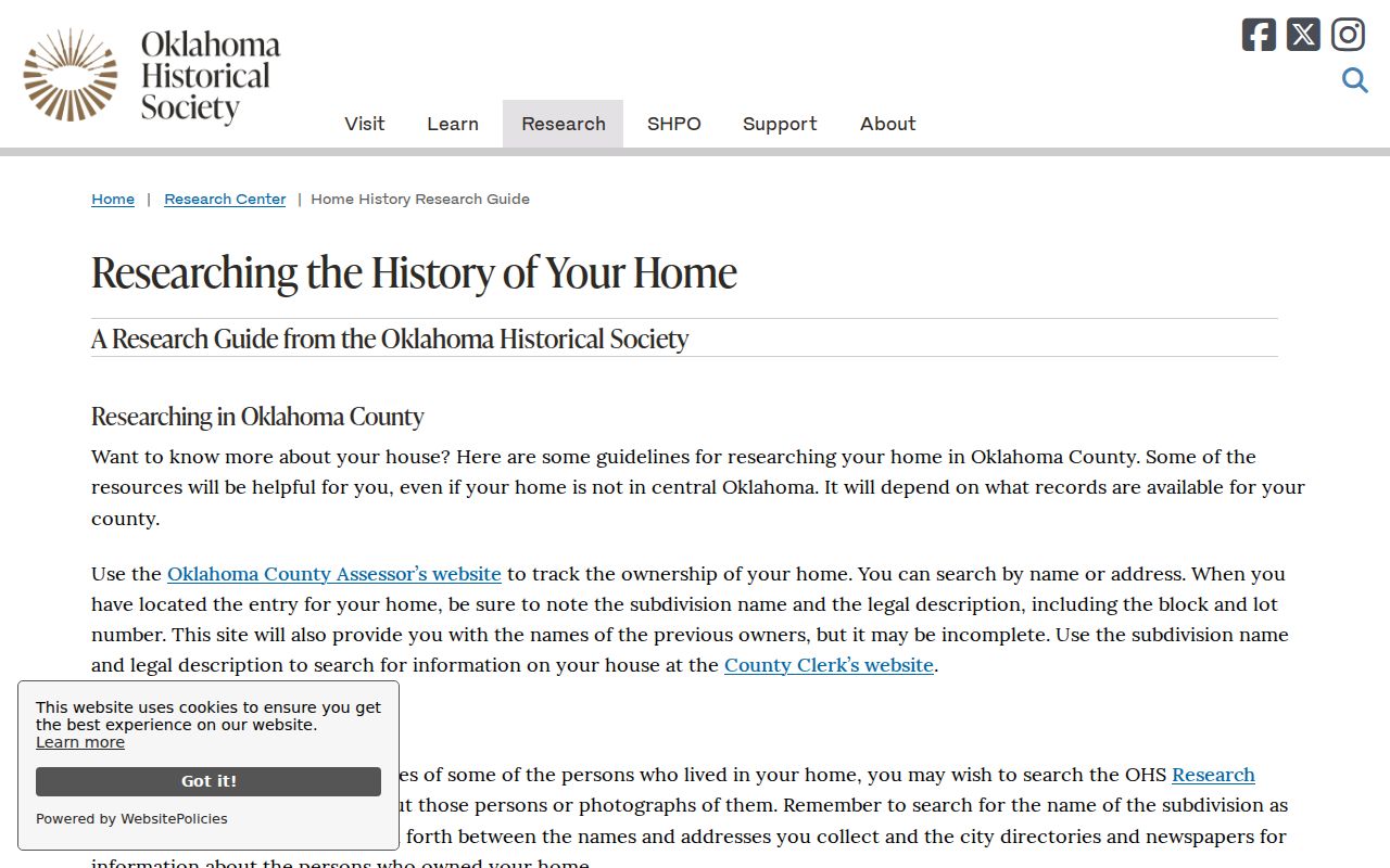 Del City previous residents Oklahoma Historical Society home history guide